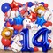 Baseball Balloons Birthday Decorations for Boys 14th Birthday Dodgers Balloons 40in Gaint Blue Foil Mylar